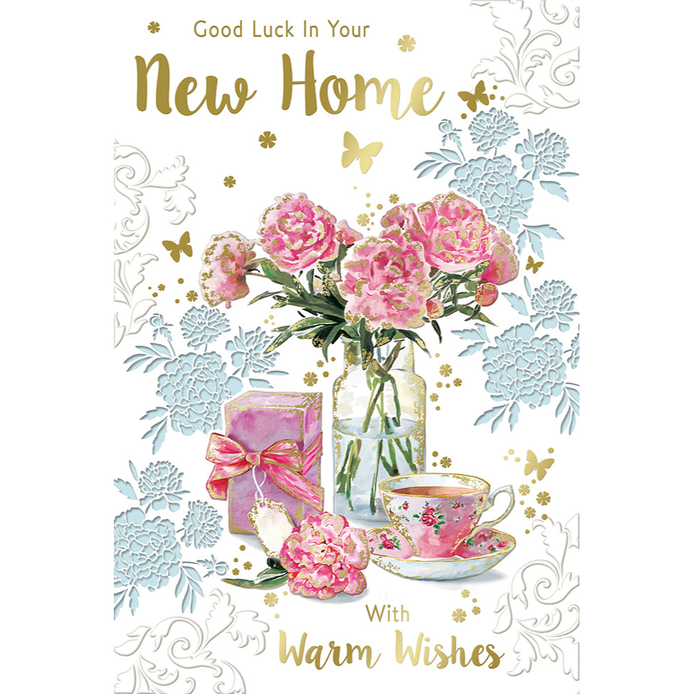 Good Luck In Your New Home With Warm Wishes Celebrity Style Greeting Card