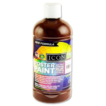 500ml Burnt Umber Brown Poster Paint by Icon Art