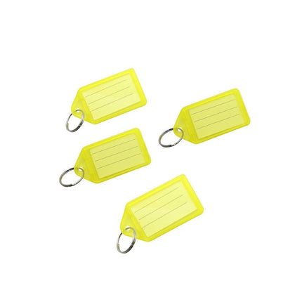 Pack of 100 Small Yellow Identity Tag Key Rings