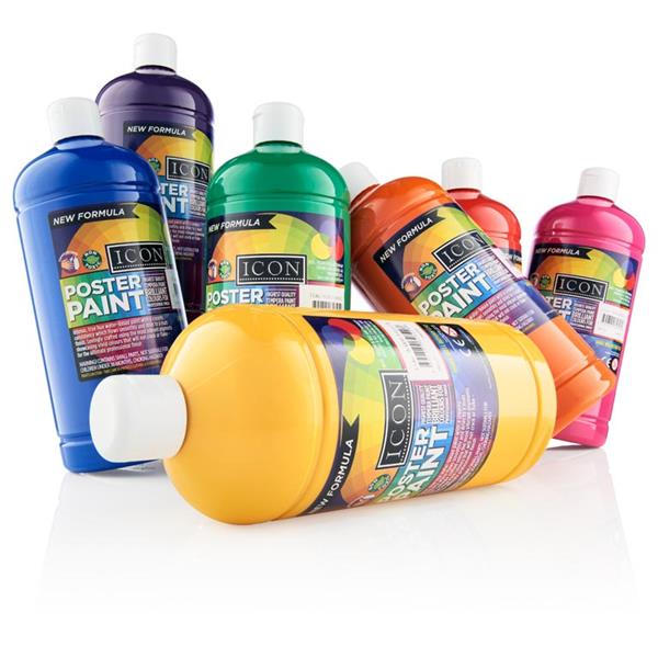 1 Litre Scarlet Red Poster Paint by Icon Art