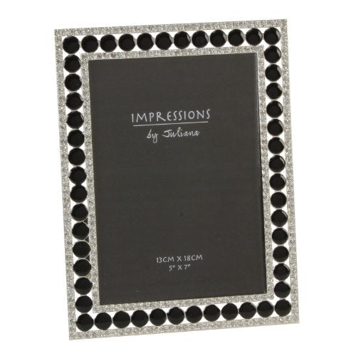 Impressions Siver Plated And Epoxy Black Photo Frame - 5"x7"
