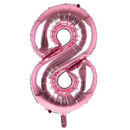 Giant Foil Light Pink 8 Number Balloon