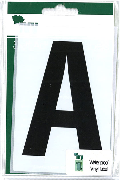 Wheelie Bin Letter Label Sticker Black A