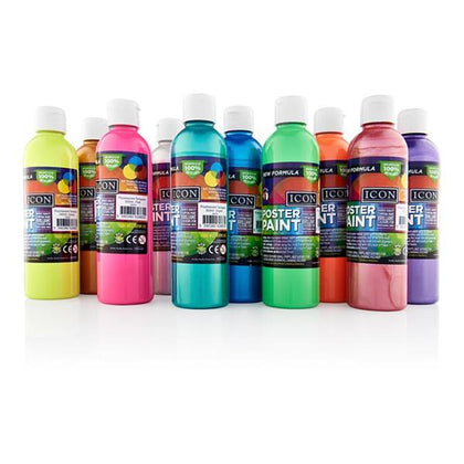 300ml Green Glow Fluorescent Poster Paint by Icon Art