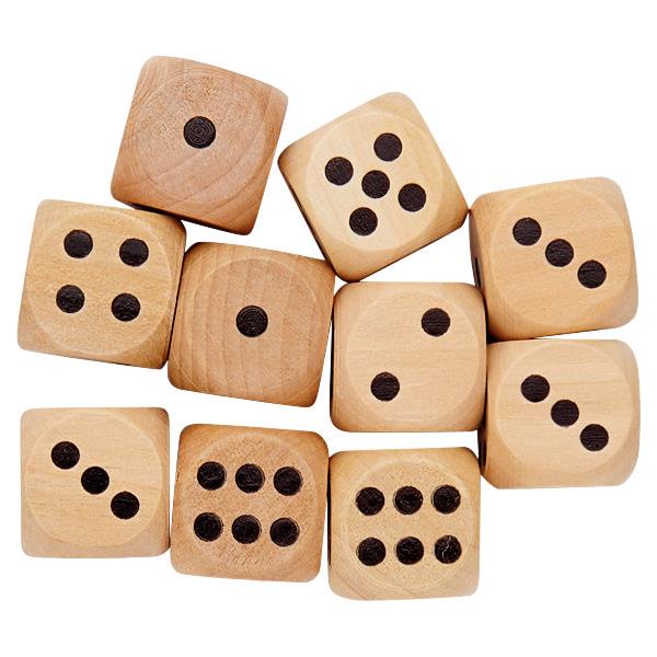 Pack of 10 25mm Wooden Dice by Clever Kidz– Choice Wholesale