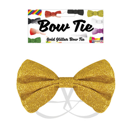 Bow Tie Glitter 12 x 7cm Gold