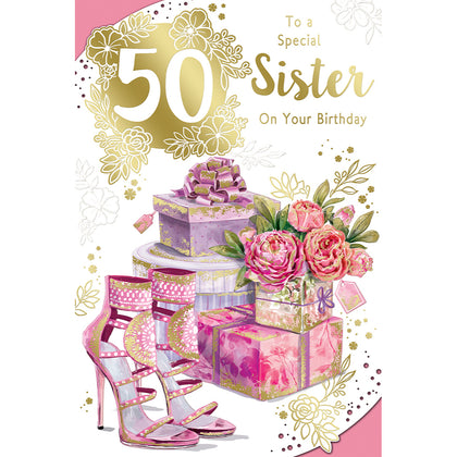 To a Special Sister On Your 50th Birthday Celebrity Style Greeting Card