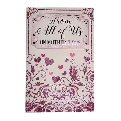 From All of Us Glitter Hearts Design Mother's Day Card