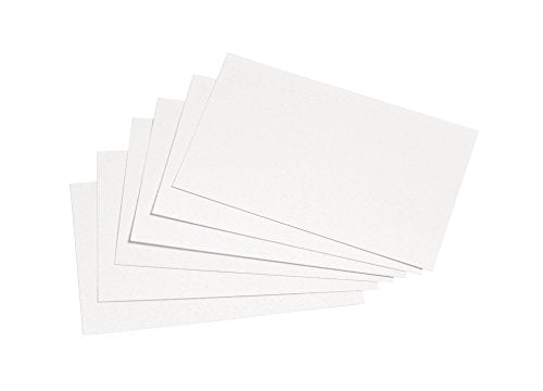 Pack of 100 5x3" Plain Record Cards - Index Presentation Flash Cards