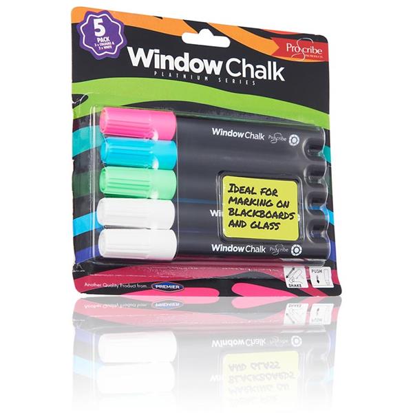 Pack of 5 Window Chalk Markers by Pro:scribe– Choice Wholesale