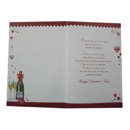 With Love To My Husband Gifts And Champagne Design Valentine's Day Card