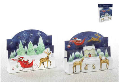 Pack of 10 Special Fold Village Design Christmas Greeting Cards