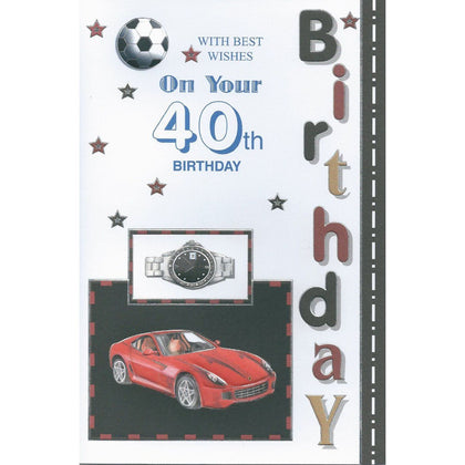 With Best Wishes On Your 40th Birthday card