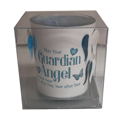 Guardian Angel Glass Sentiment Tealight Candle Holder