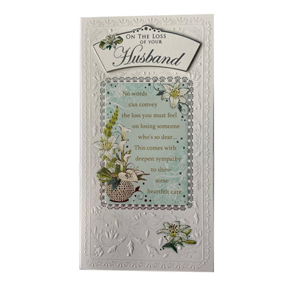 On The Loss of Your Husband Deepest Sympathy Soft Whispers Card