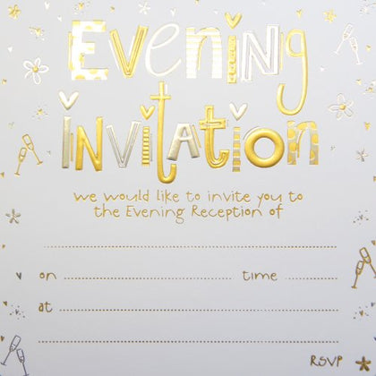 Pack of 10 Luxury Evening Invitation Card Sheets