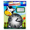 Wipe-clean 25x26cm 'Cow' Teaching Clock by Clever Kidz