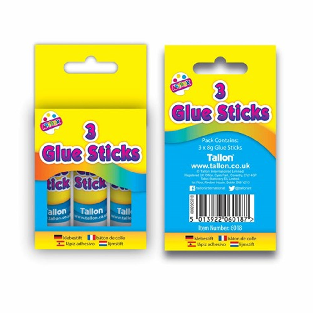 Pack of 3 8g Twist Action Glue Sticks