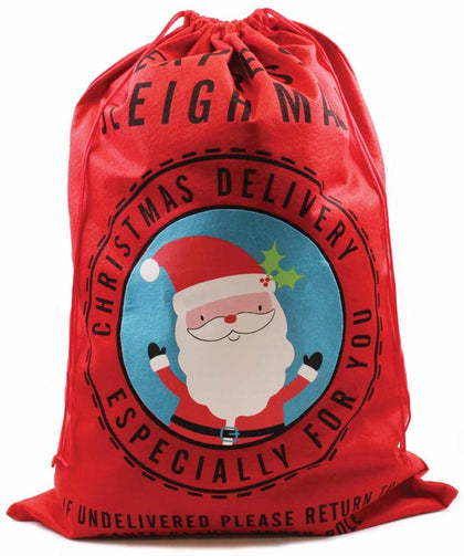 Plush Christmas Super Jumbo Santa Mail Design Red Sack
