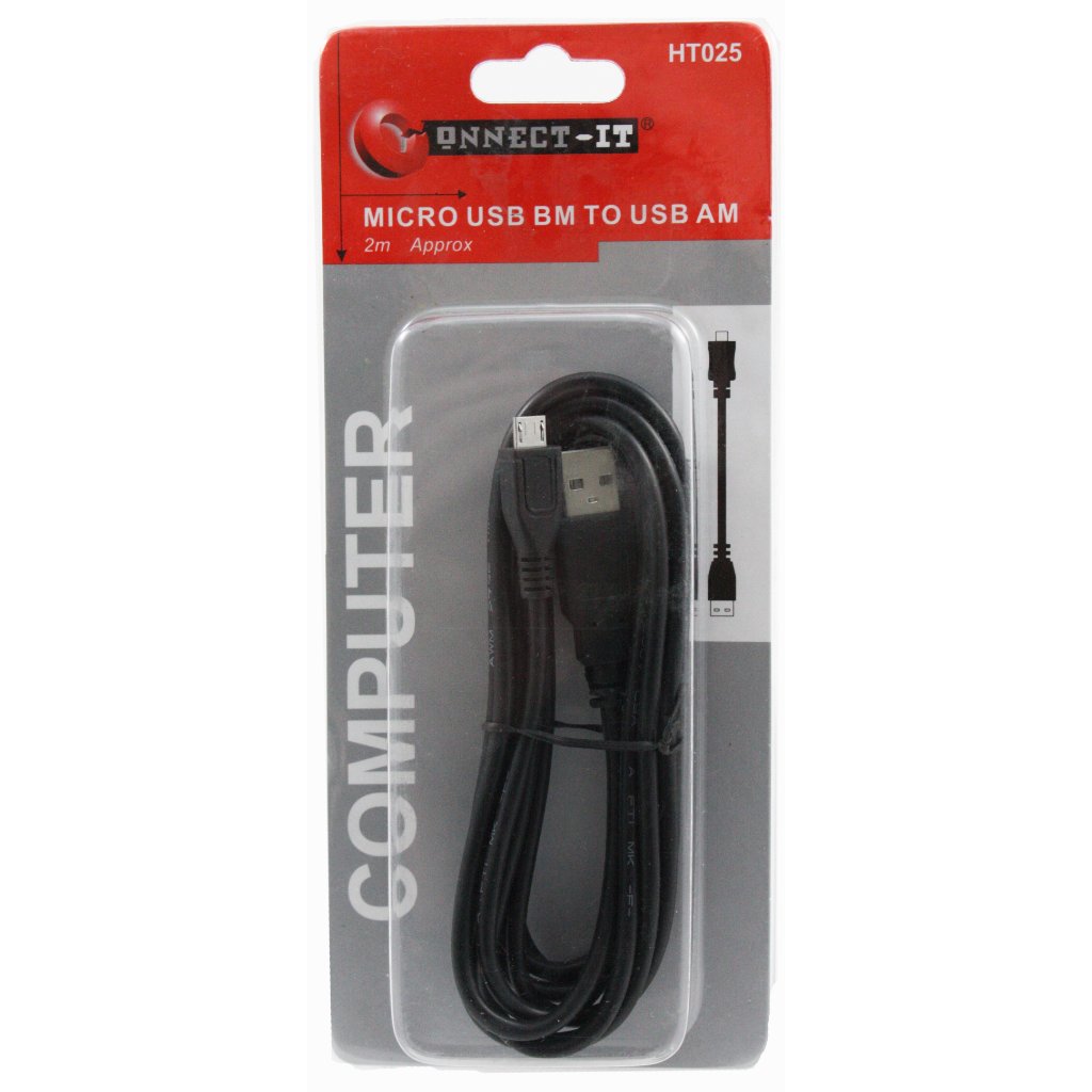 2 Meter USB A-Male to Micro USB Cable by Pifco