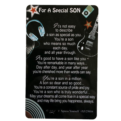 Son Keepsake Card All Occasion Sentimental Wallet Purse Card