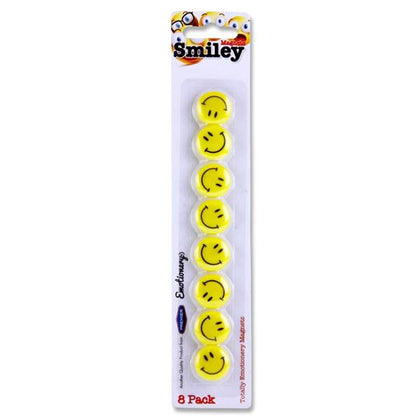 Pack of 8 20mm Round Smiley Magnets by Emotionery