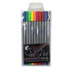 Pack of 10 Assorted Colour Fineliner Pens by Chiltern Wove