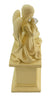 Large Angel Cherub Praying Kneeling Resin Figurine with Glass T Lite Holder- White Heavy Stone Finish "Mum"