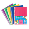 Pack of 50 A4 Assorted Coloured Punched Pockets