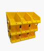 Stackable Yellow Storage Pick Bin with Riser Stands 245x158x108mm
