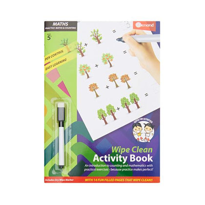 A4 14 Pages Wipe Clean Activity Maths And Counting Book With Pen by Ormond
