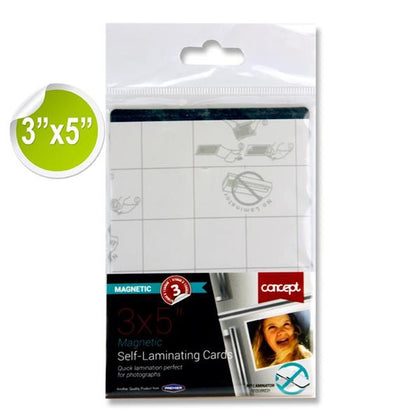 Pack of 3 97x139mm Magnetic Self-laminating Cards by Concept