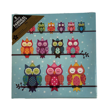 Charity Christmas Cards Party Owl Pack of 8 Cards Sold in Aid of the Foundation