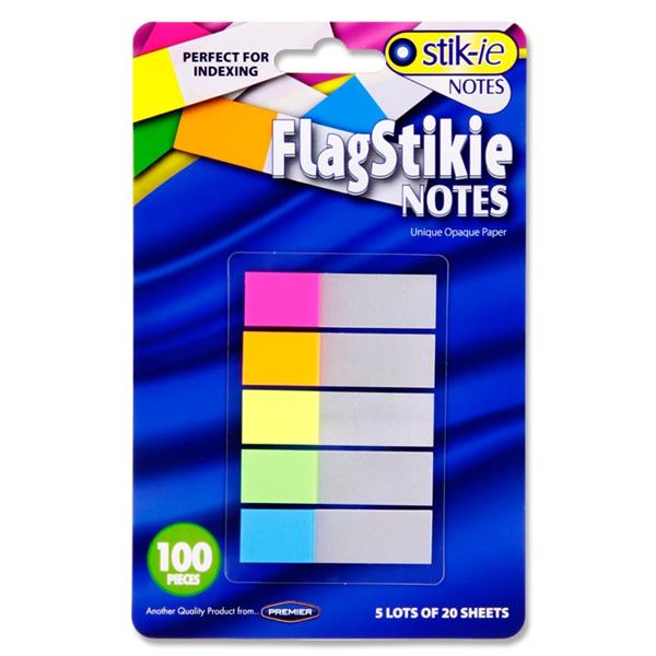 Pack of 100 Assorted Coloured Page Markers Flag Sticky Notes by Stik-i ...