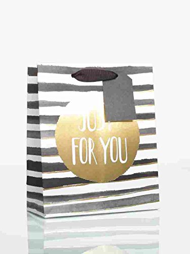 Medium Gift Bag Just for You black and Gold  With Tag