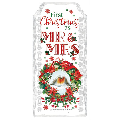 First Christmas as Mr & Mrs Hanging Plaque