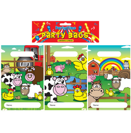 Pack of 12 Farm Design Party Bags