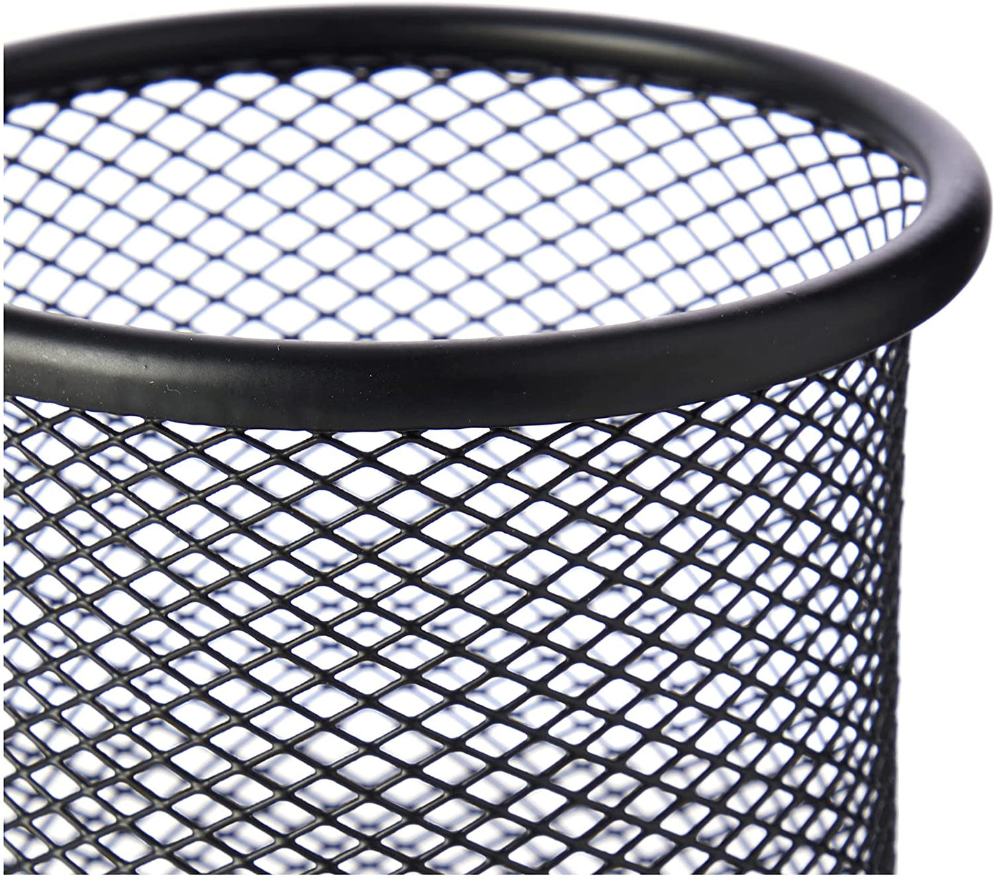 Q-Connect Mesh Desk Pen Pot Black 9 x 10cm