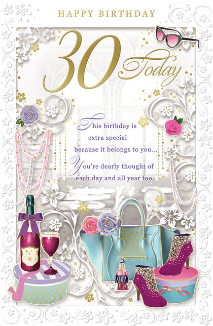 30 Today Open Female Birthday Opacity Card