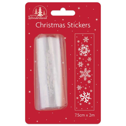 Snowflake Design Long Christmas Window Strip Sticker