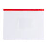 Pack of 12 A5 Clear Zippy Bags with Red Zip
