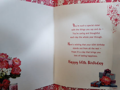 To a Special Sister On Your 60th Birthday Celebrity Style Greeting Card