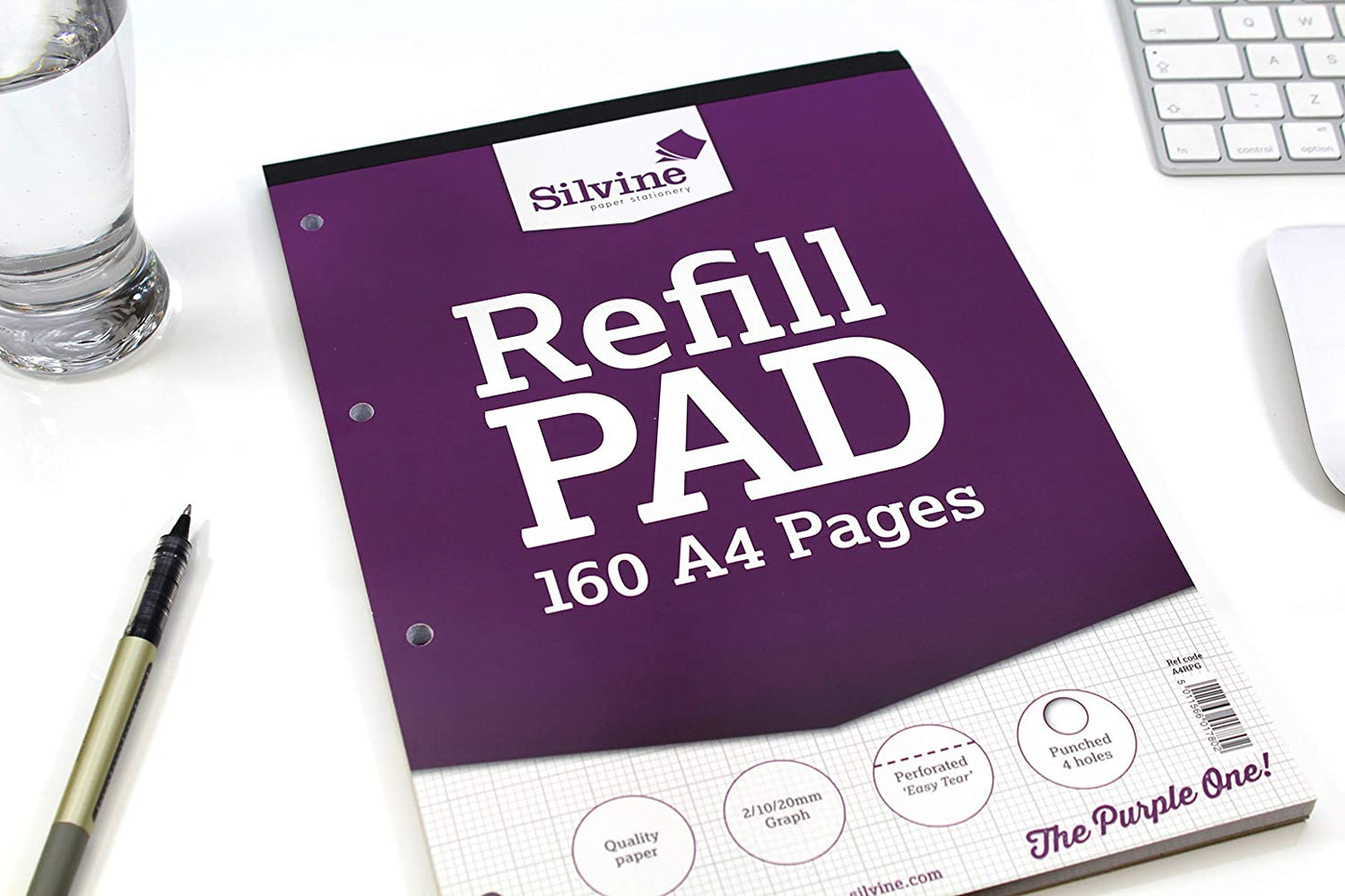 A4 Graph 160 Page Purple Refill Pad (210 x 297mm)