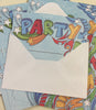 Pack of 20 Quality Blue Retro Party Invitations with Envelopes by Carlton Cards