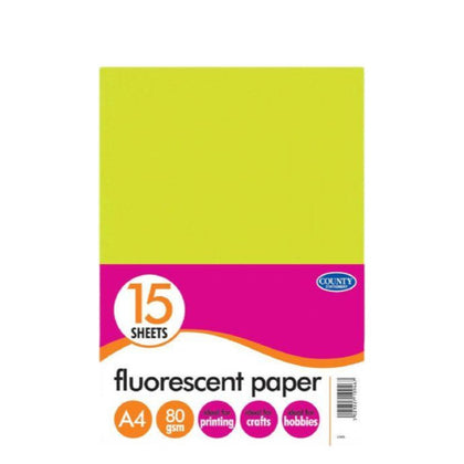 4 Fluorescent Paper Pack 80gsm