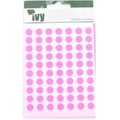 Pack of 490 8mm Pink Round Sticky Dots