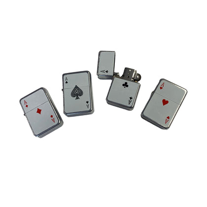 Playing Cards High Ace Card Design Metal Petrol Lighter