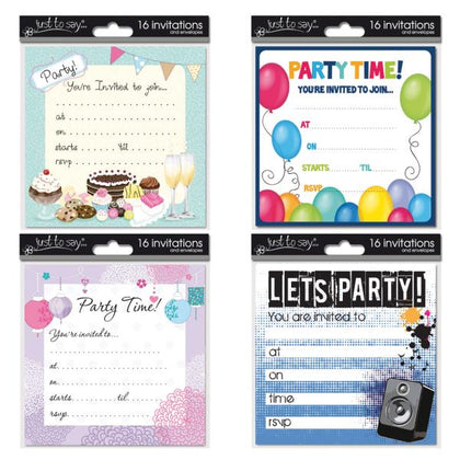 16 Party Invitation Cards (Adult)