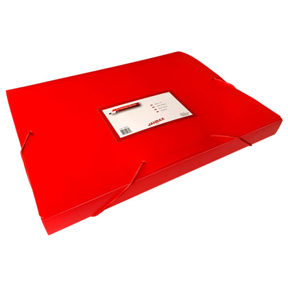 A4 Clearview Red Box File with Elastic Closure