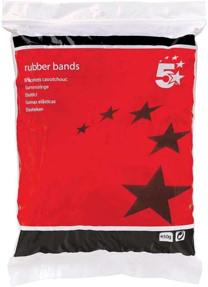 5 Star Rubber Bands No38 152x3mm 454g Bag